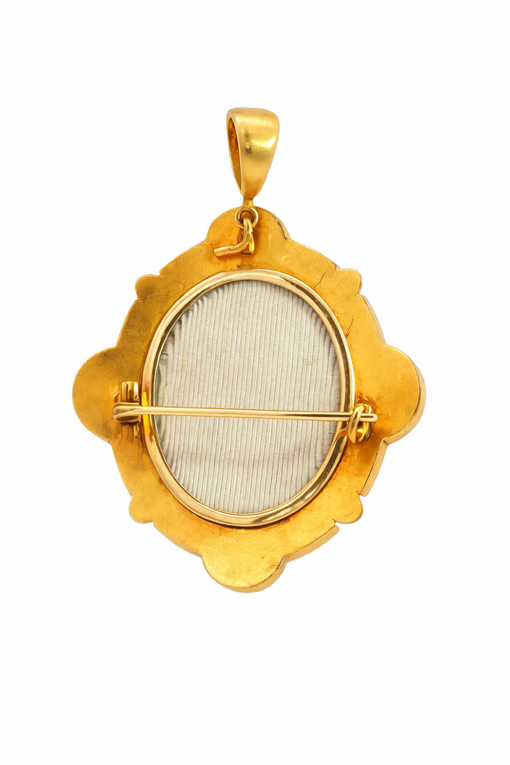 Antique Diamond Trefoil Brooch Pendant
