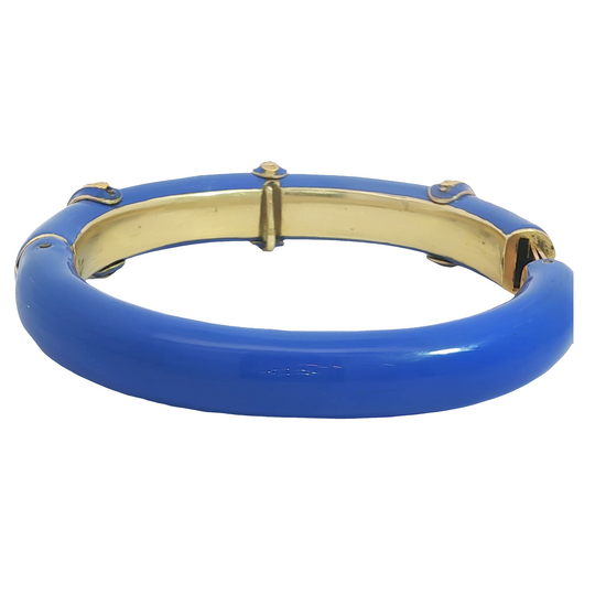 Antique Enamel and Diamond Bangle