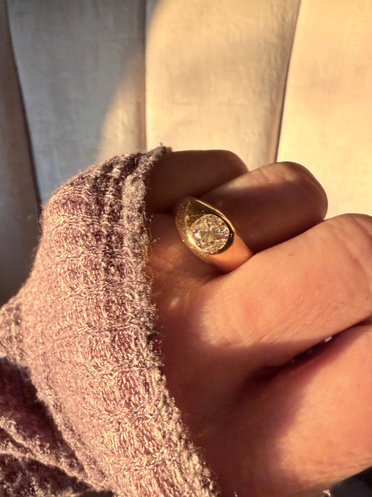 Vintage Old Mine Cut Diamond Ring