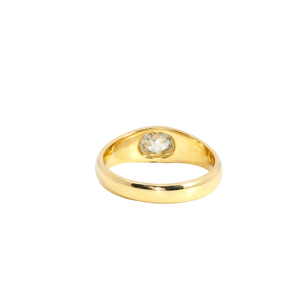 Vintage Old Mine Cut Diamond Flush Set Ring