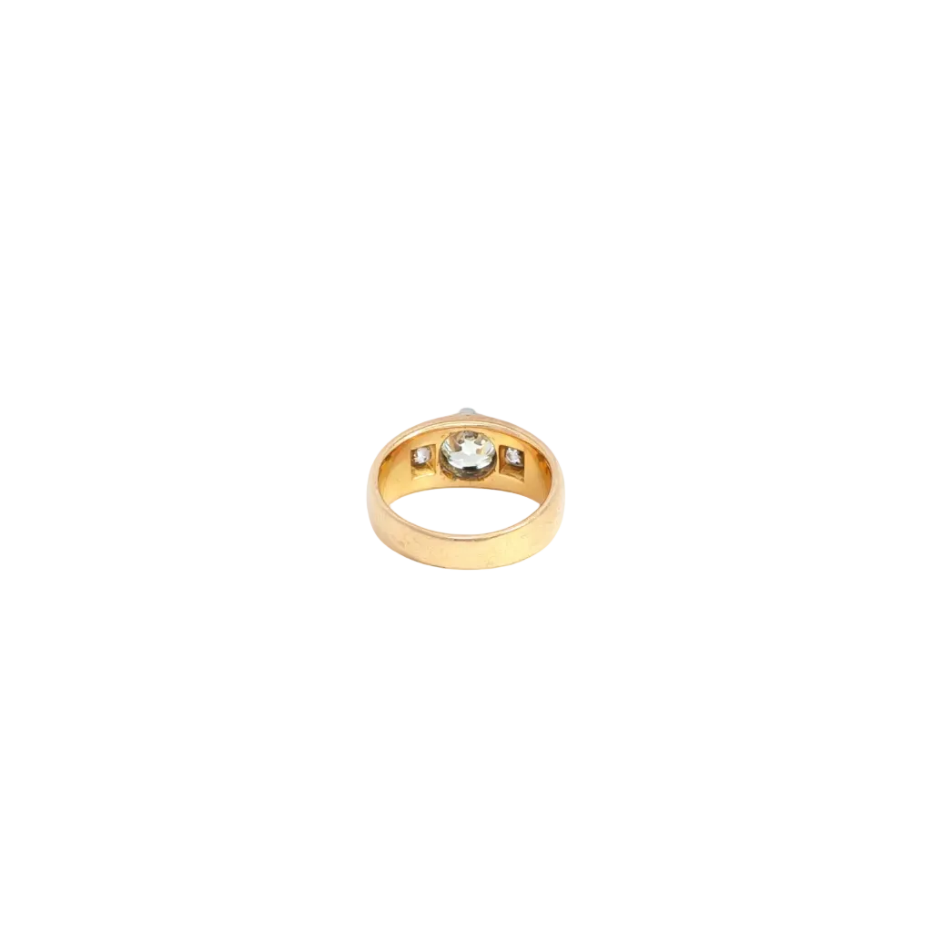 Old Cut Diamond Three Stone Set Ring