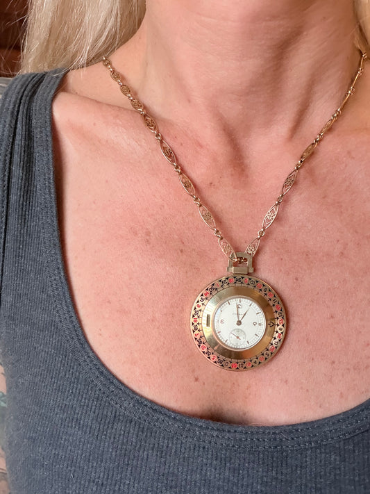 Vintage Longines Roulette Wheel Pocket Watch