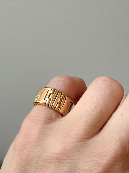 Vintage 1980s FRED Paris 18k Articulated Geometric Ring