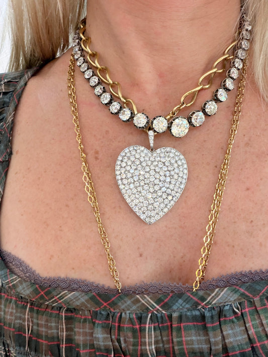 Victorian Old Cut Diamond Rivière Necklace
