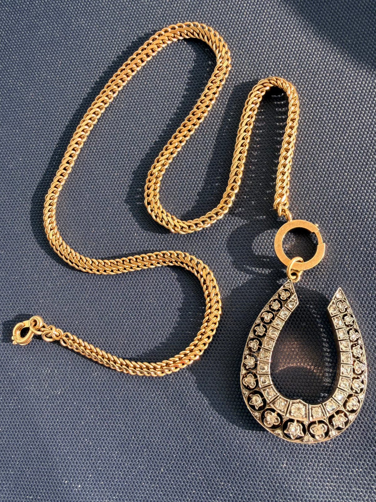 Victorian Diamond Openwork Horseshoe Pendant