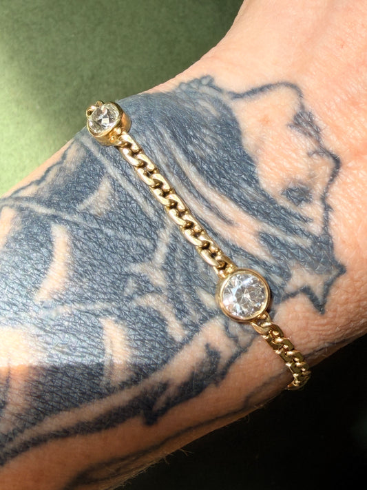 Vintage Puzzle Link Diamond Bracelet