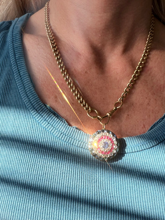 Victorian Gem-set Circular Brooch Pendant