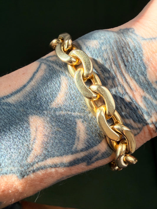 Vintage 18k Oval Link Bracelet