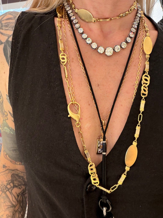 Vintage Italian Disk and Wrapped Link Chain