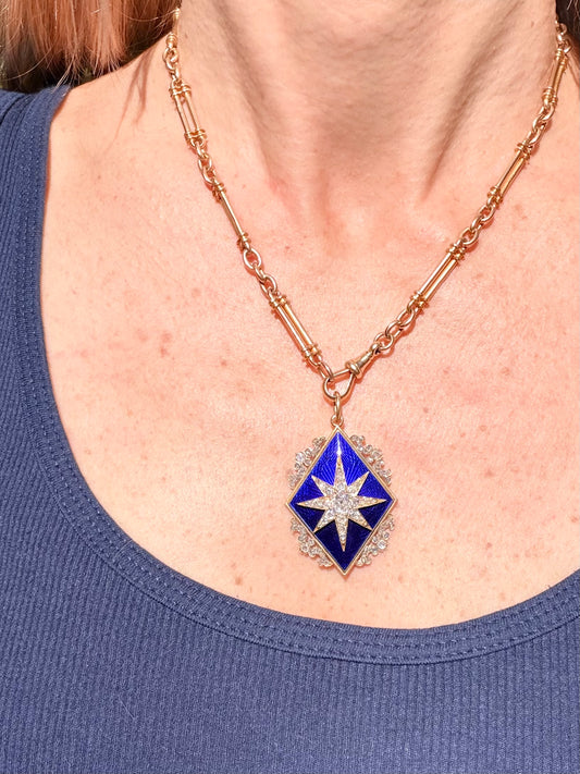 Victorian Enamel and Diamond Pendant locket