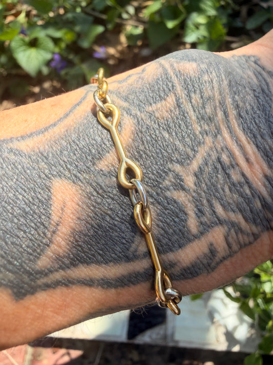 Vintage Cartier Two Tone Bone Link Bracelet