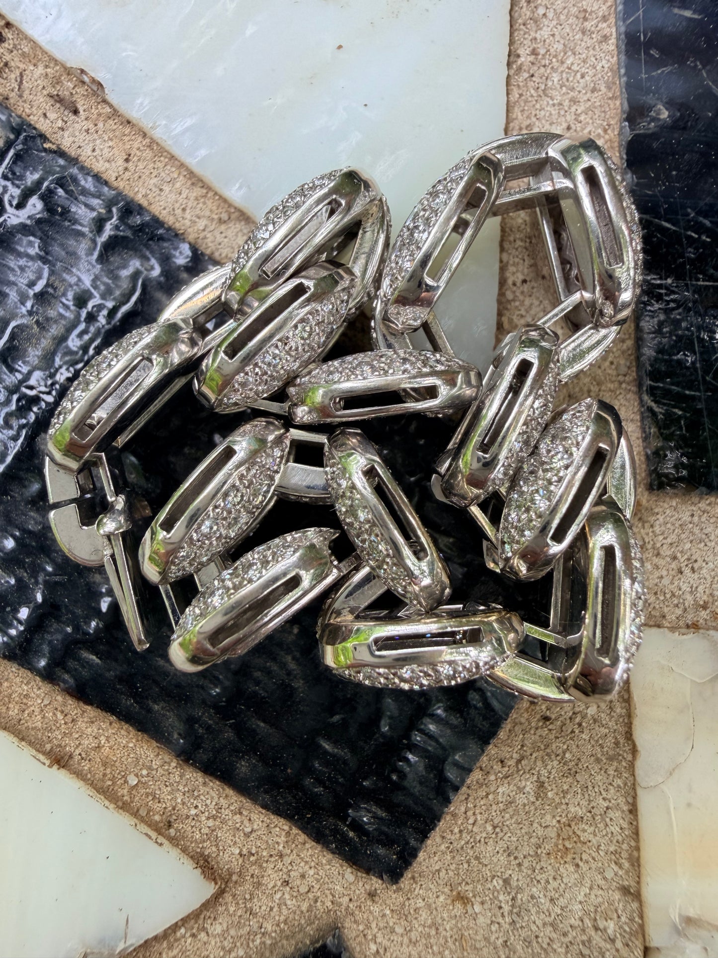 Vintage Cartier Himalia Mariner Diamond Pavé Bracelet