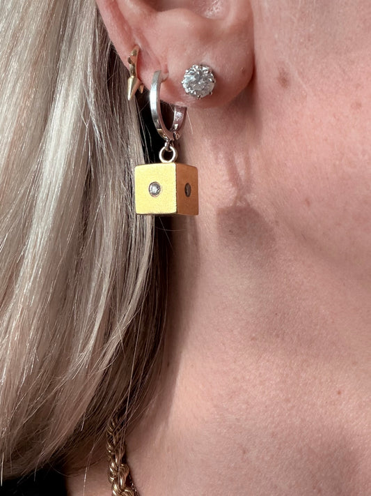 Vintage Cube Diamond Earrings