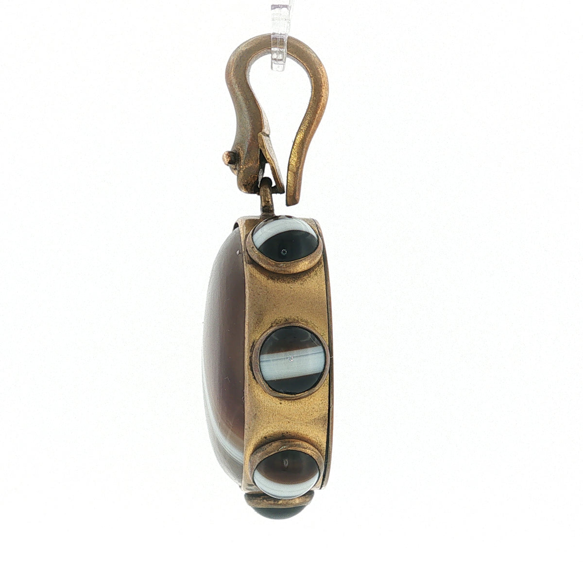 Vintage Banded Agate Snake Pendant