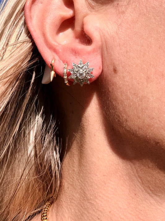 Antique Diamond Star Earrings
