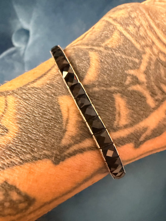 Art Deco French Cut Onyx Tiffany & Co. Bracelet