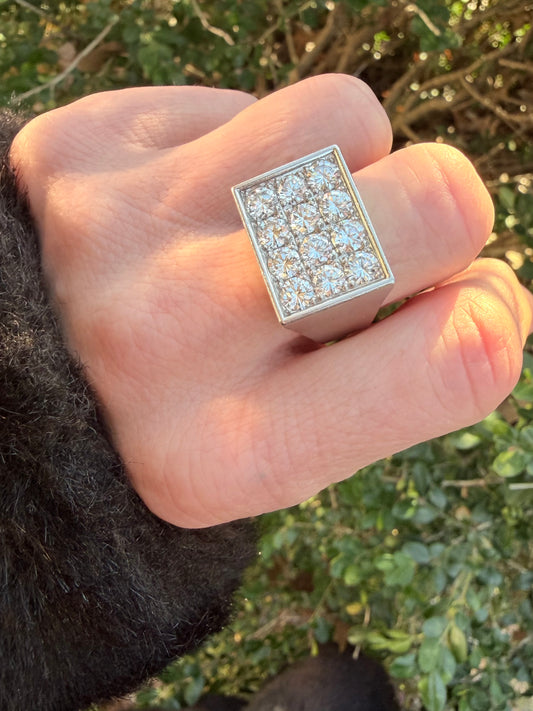 Vintage Diamond Mirror Signet Ring