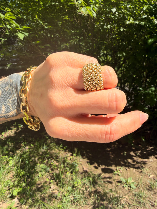 Vintage Italian Wide Mesh Band