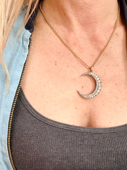 Victorian Diamond Crescent Pendant