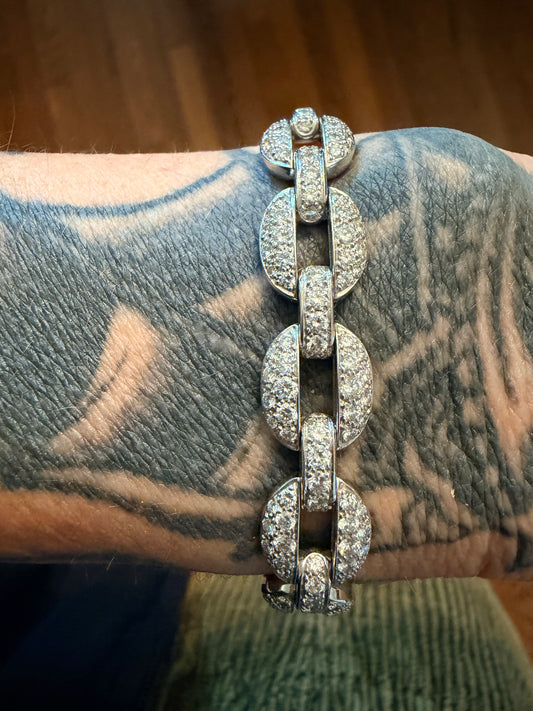 Vintage Cartier Himalia Mariner Diamond Pavé Bracelet
