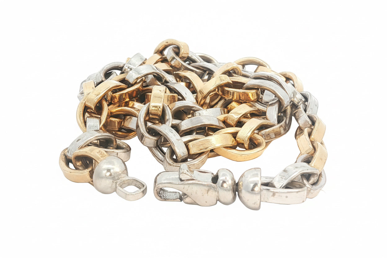 Vintage Two-Tone Marquise Link Chain