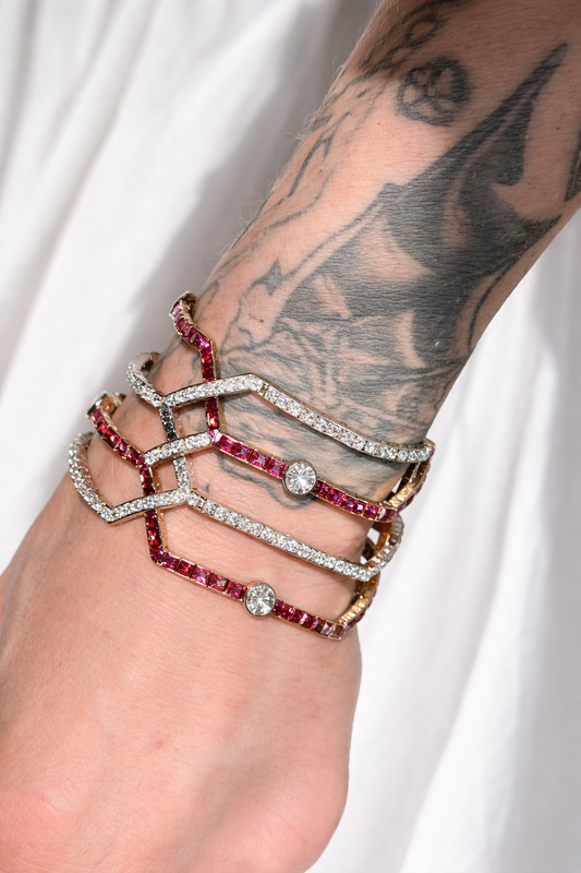 Belle Epoque Ruby and Diamond Wide Bracelet