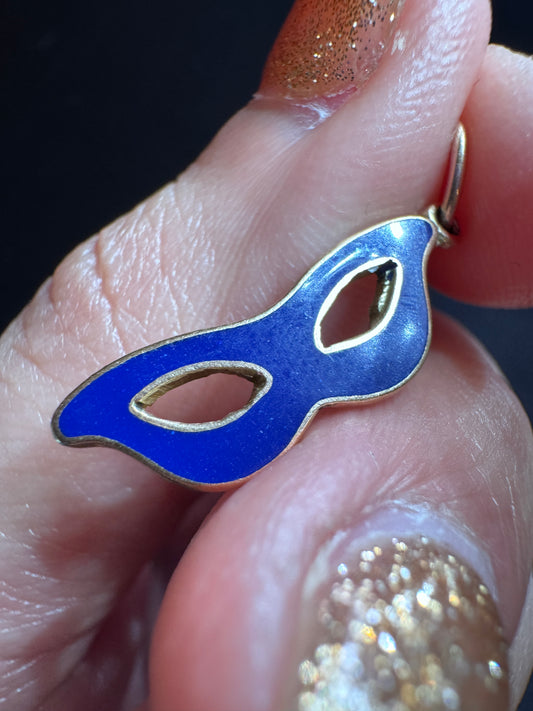 Vintage 14k Gold and Enamel Mask