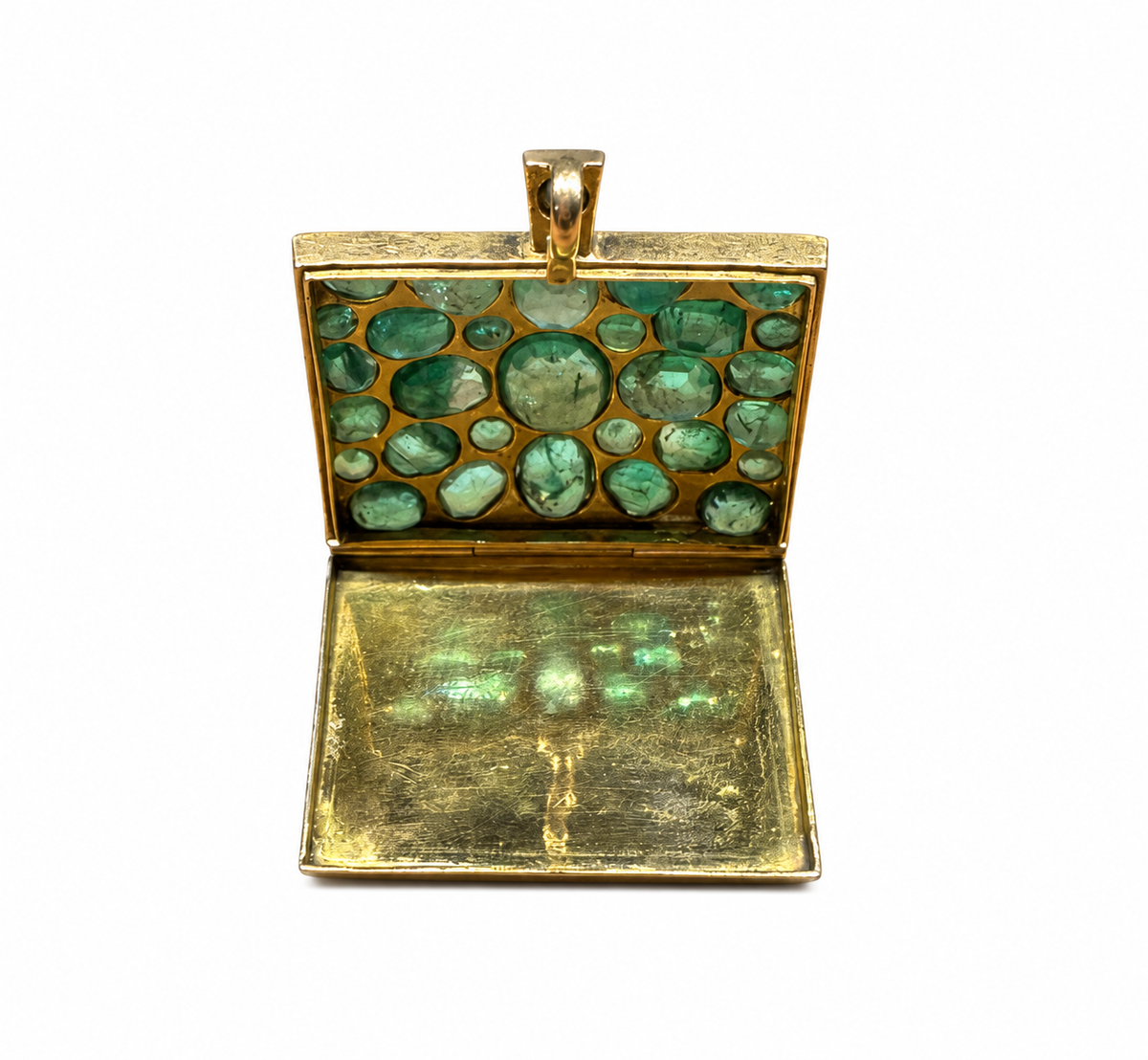 1950s Emerald Square Locket Pendant