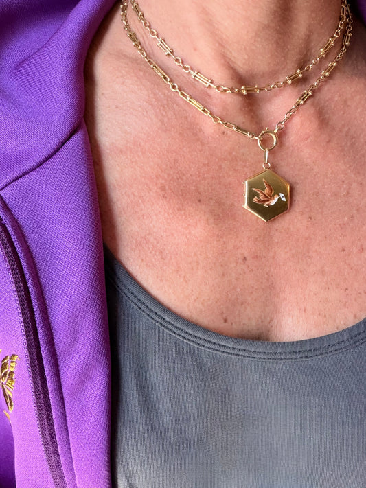 Antique Enamel Swallow and
Envelope Locket