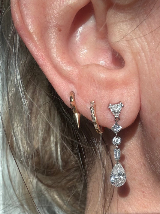 Invisible Multi Cut 14k Diamond Drop Earrings