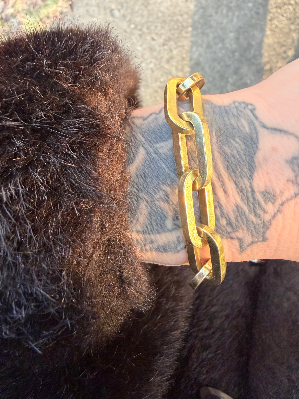 Vintage Oval Biker Link Bracelet