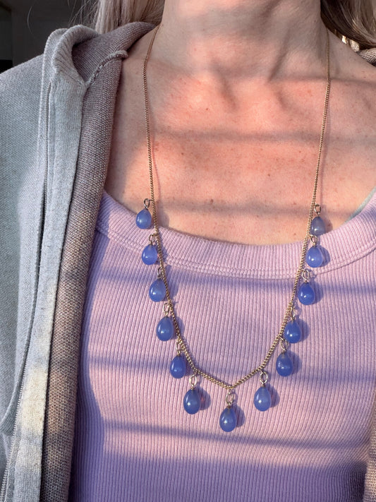 Vintage Fabergé Calcedony Egg Necklace