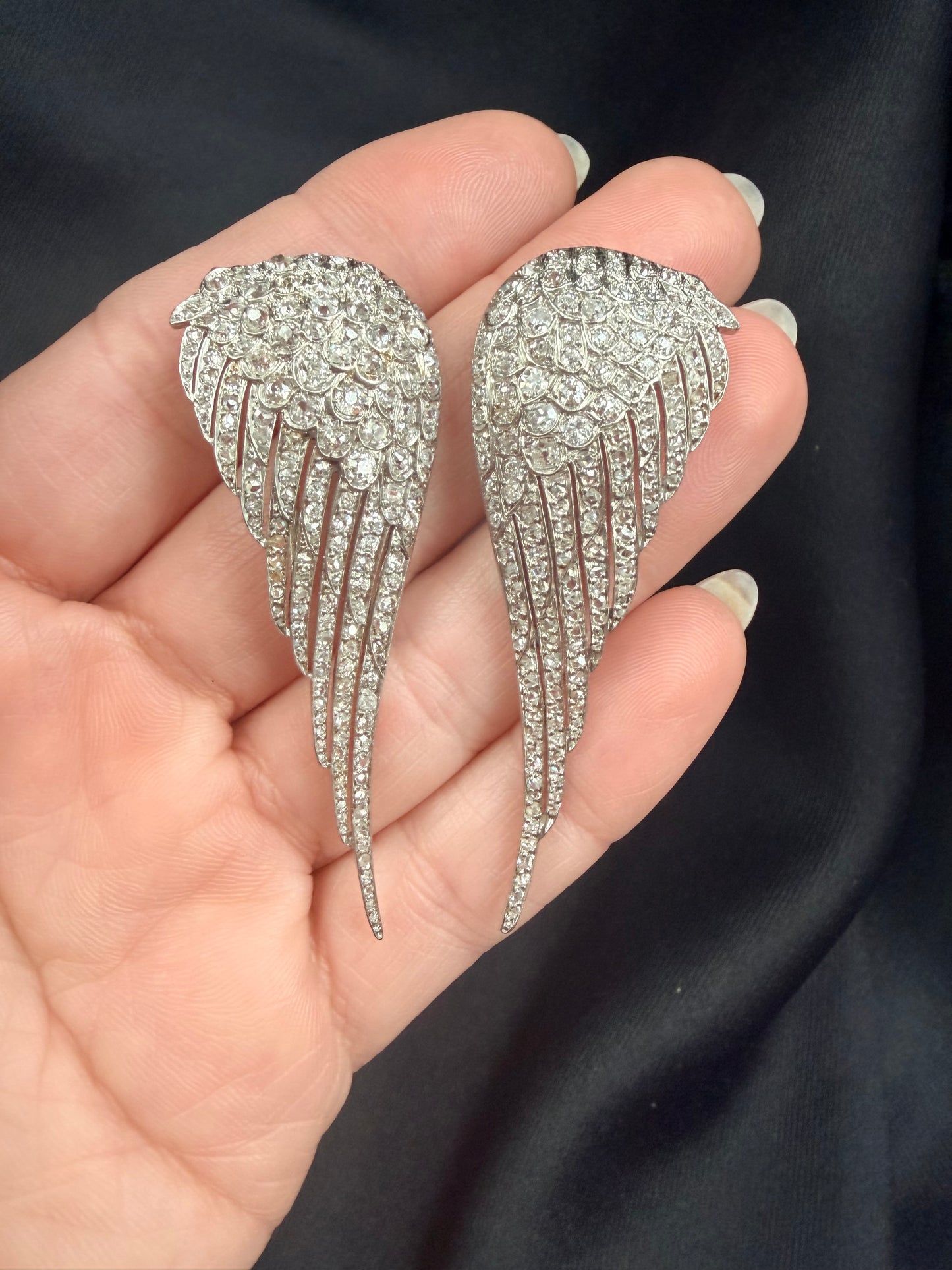 Belle Époque Diamond Wing Brooch Set