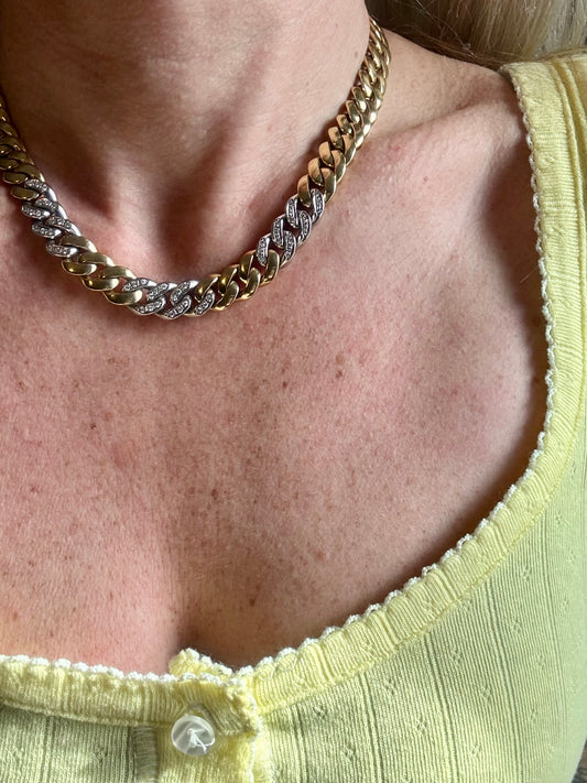 Nicolas Cola 18k Diamond Curb Necklace