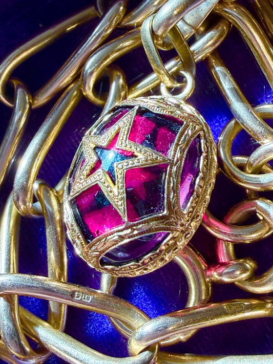 Antique French Garnet Star Egg Locket