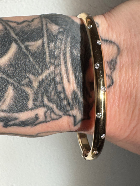 Tiffany & Co. Etoile Bangle - 18k Yellow Gold, Platinum, and Diamond