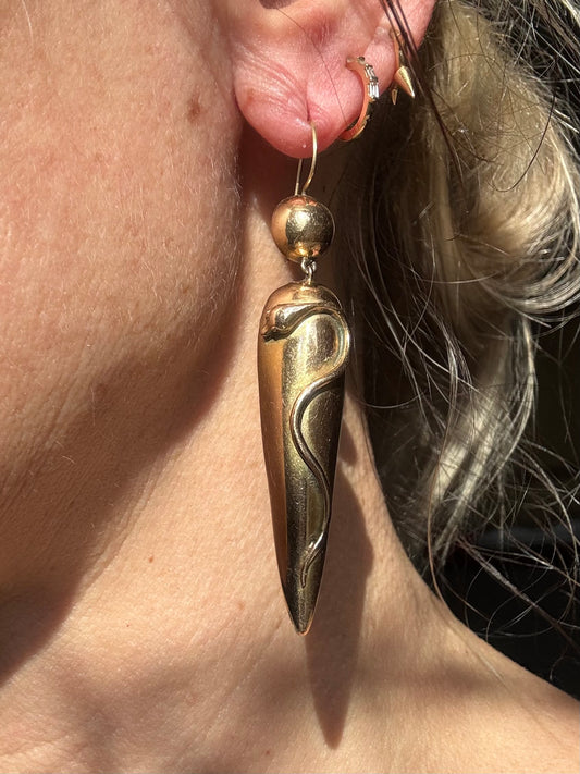 Vintage Snake Spike Earrings