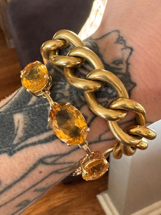 Vintage 14k Six Stone Citrine Bracelet