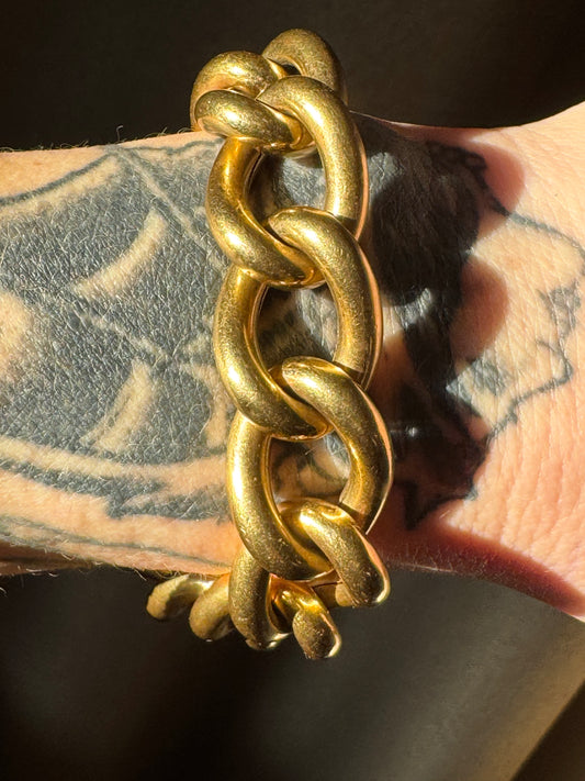 18k Perfect Puffy Gold Curb Link Bracelet