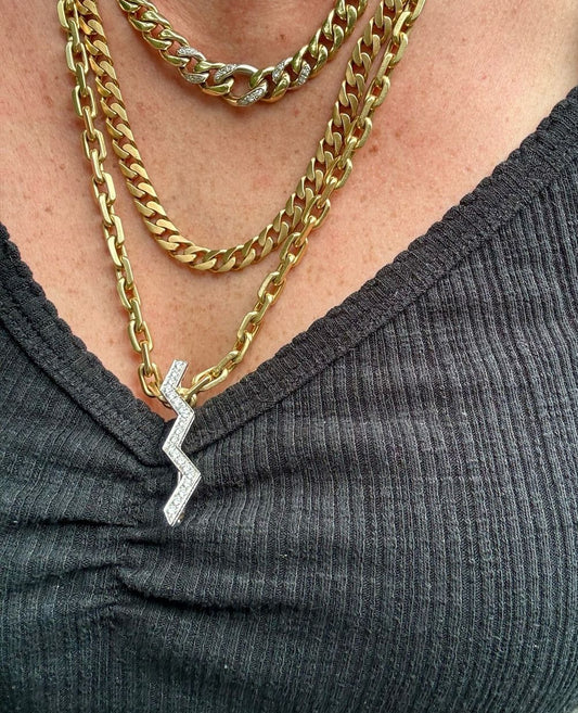 1982 Tiffany & Co. Platinum and Diamond Lightning Bolt Brooch