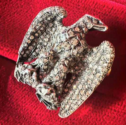 Antique 15ct, Diamond and Silver Eagle Brooch
