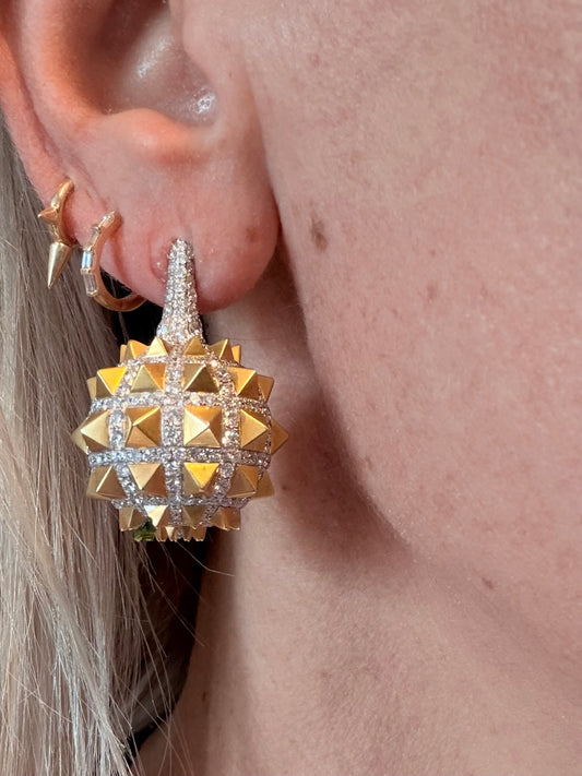 Vintage Spike Orb Diamond Earrings