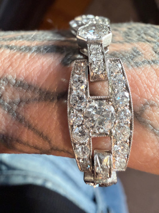 Art Deco Chaumet Alternating Anchor Link Bracelet