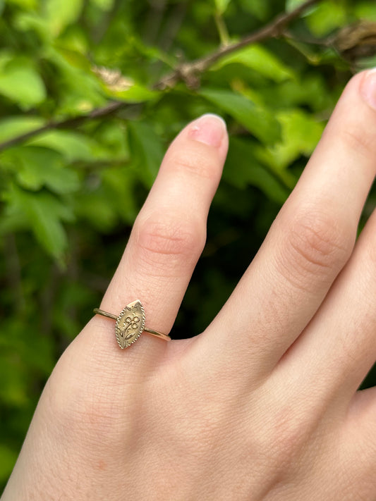 Victorian Flower Stickpin Conversion Ring