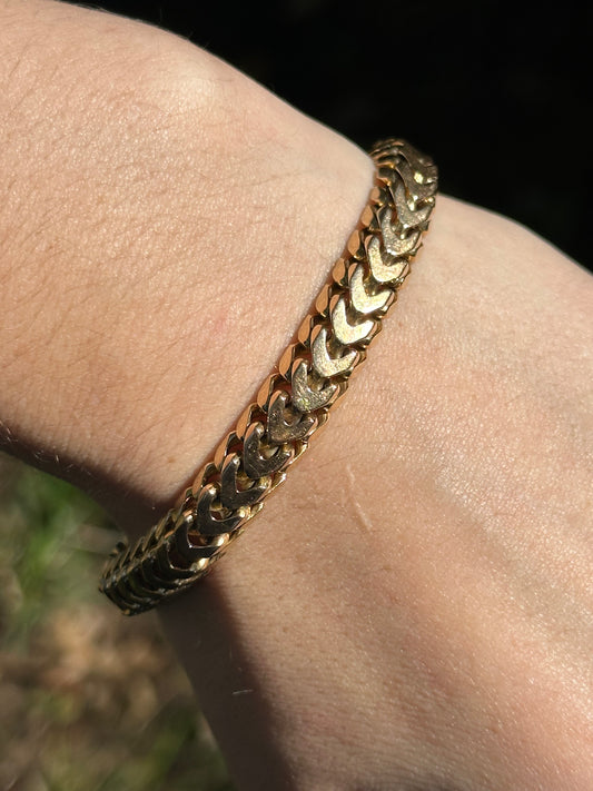 Vintage 16-18k V-Link Solid Bracelet