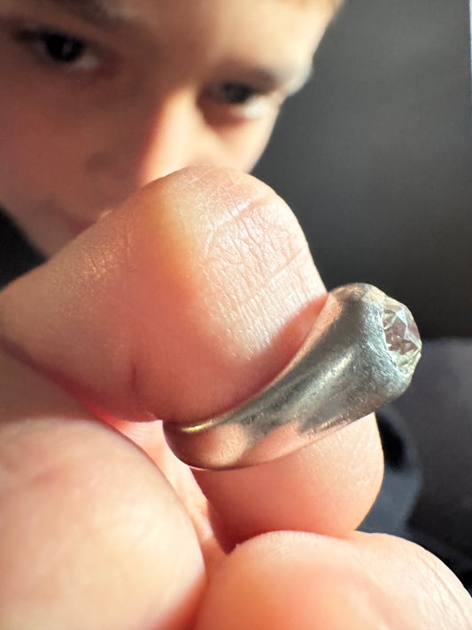 Antique Platinum Solitaire Flush Set Diamond Ring - Louie's Ring