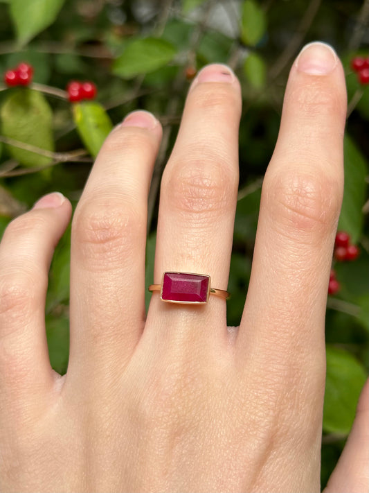 EJM 14k Yellow Gold Ruby Ring
