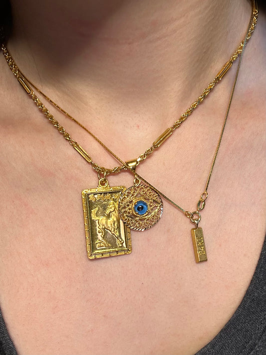 High Karat Rope and Barrel Link Chain