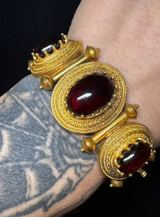 Victorian Garnet Cabochon Bangle