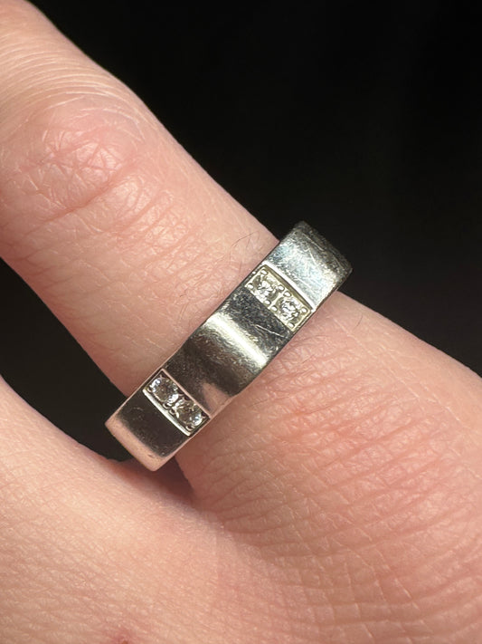 Estate Mont Blanc 18k White Gold Diamond Classic Band